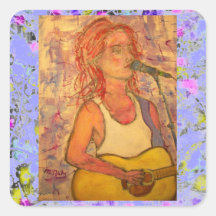 égouttement bleu de songstress de microphone autocollant