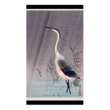 Egret in Rain by Seitei Watanabe 1851- 1918 Business Cards