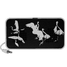 Egret Silhouette Art Doodle Speaker