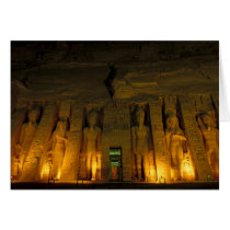 Egypt, Abu Simbel, Lighted facade of Small Cards