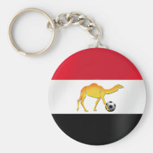 Egyptian desert camel soccer ball flag key chains