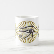 Egyptian Eye of Horus Gold and Black Coffee Mug