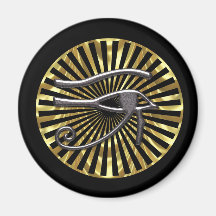 Egyptian Eye of Horus Gold and Black Fridge Magnet