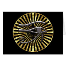 Egyptian Eye of Horus Gold and Black Greeting Card