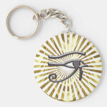 Egyptian Eye of Horus Gold and Black Key Chains