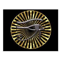 Egyptian Eye of Horus Gold and Black Postcard
