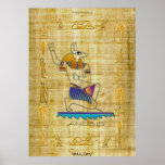 Egyptian God "ANUBIS on Papyrus" Art Poster