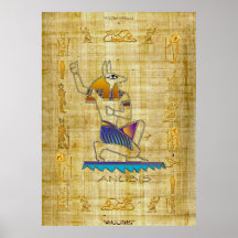 Egyptian God "ANUBIS on Papyrus" Art Poster