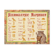 Egyptian Hieroglyphic Alphabet Chart Postcard