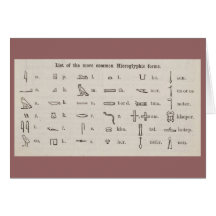 Egyptian Hieroglyphs Card