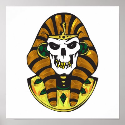 egyptian king skull poster by halloweenie