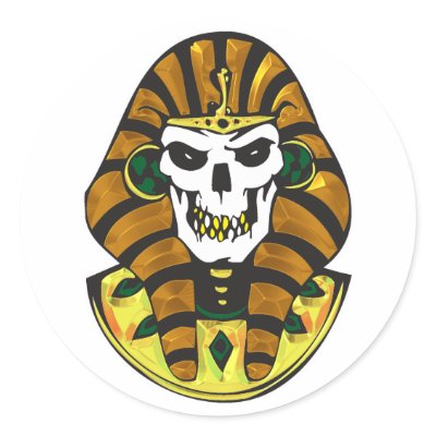 egyptian king skull sticker by halloweenie
