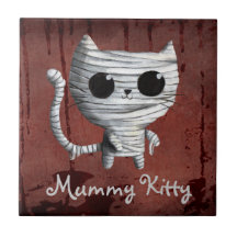 Egyptian Mummy Kitty Cat Ceramic Tile