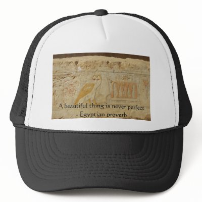 Egyptian proverb about beauty and perfection mesh hats by i_love_egypt