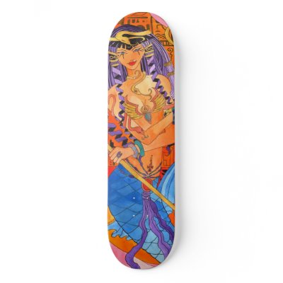 Egyptian Queen Mermaid Skateboard by sofianime