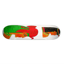 Egyptian Queens Illustration with Headdress Skate Boards