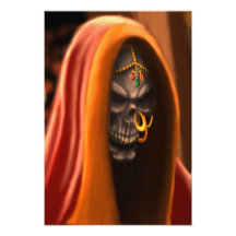 Egyptian Skull Bride Art with Nose Ring and Beads Photo Art