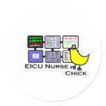 eICU Nurse chick Round Stickers