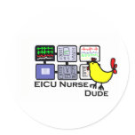 eICU nurse dude Round Stickers