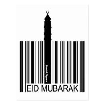 Eid Mubarak Barcode Post Cards