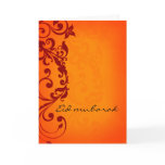 Eid mubarak - red orange greeting card