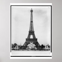 Eiffel Tower and Fountain Coutan Poster