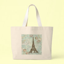 Eiffel Tower and Pink Roses bags