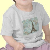 Eiffel Tower and Pink Roses t-shirts