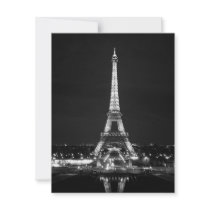 Eiffel Tower at Night - B/W