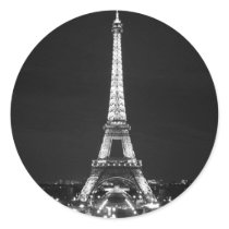Eiffel Tower at Night - B/W