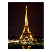 Eiffel Tower at Night - Colour Post Cards