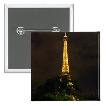 Eiffel Tower at Night Pinback Buttons