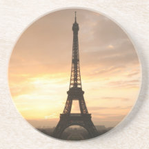 Eiffel Tower at sunrise. Beverage Coaster