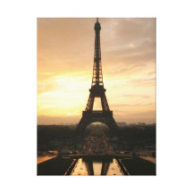 Eiffel Tower at Sunrise from the Trocadero Stretched Canvas Print