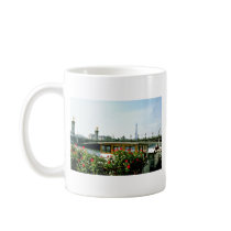 Eiffel Tower, barges, Paris, France  flowers Mug