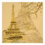 Eiffel Tower+bateau mouche+swirls wedding invites