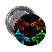 Eiffel Tower Collage Pinback Buttons