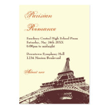 Eiffel Tower ecru prom bid custom admission ticket Business Card Template