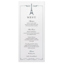 Eiffel Tower Elegant Wedding Menu Card