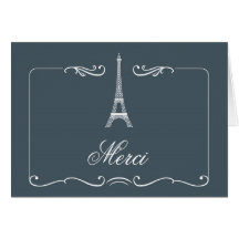 Eiffel Tower Elegant Wedding Thank You Card