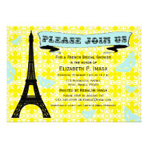 Eiffel Tower French Bridal Shower Invitations