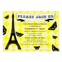 Eiffel Tower French Bridal Shower Invitations
