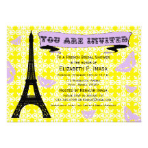 Eiffel Tower French Bridal Shower Invitations