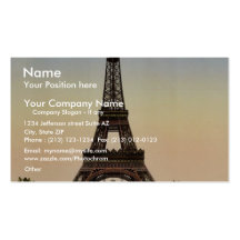 Eiffel Tower, full-view looking toward the Trocade Business Card Template