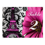 Eiffel Tower Gerber Table Number Cards Post Card