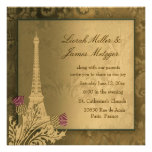 Eiffel Tower golden metallic invitation