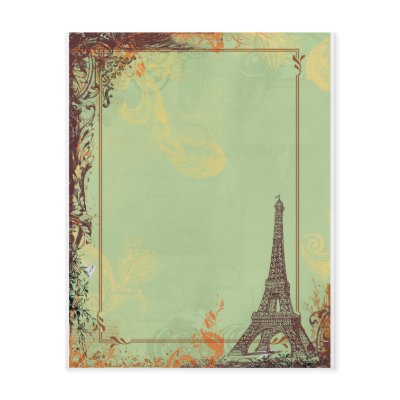 Eiffel Tower in Green Flyer Announcements by lapapeteriedeParis