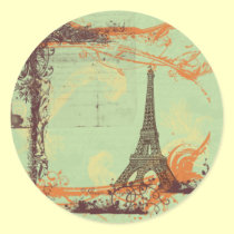 Eiffel Tower in Green Stickers Tags stickers