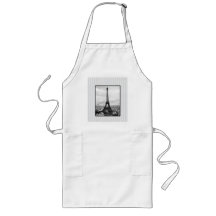 Eiffel Tower In Paris Striped Vintage Apron