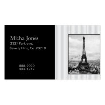 Eiffel Tower In Paris Striped Vintage Business Card
